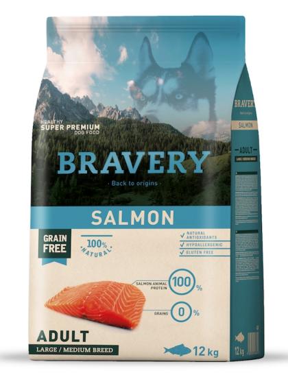 BRAVERY SALMON ADULT LARGE/MED 12 KG