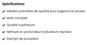 MAÏS FRANÇAIS EXTRA 20KG