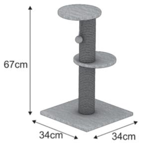 ARBRE A CHAT MIAMI 34x34x67cm GRIS
