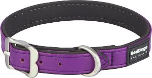 RED DINGO Dog collier Elegant cuir vegan Purple M/L 25mm, 50cm