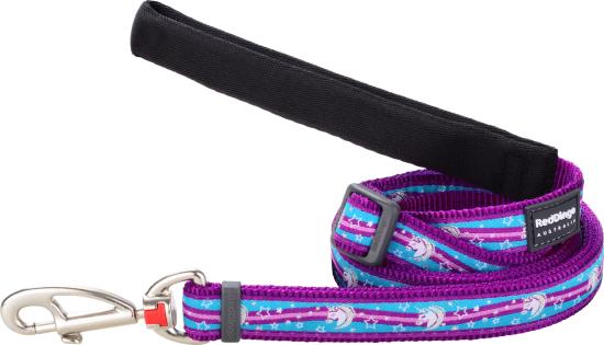 RED DINGO Dog laisse Design Unicorn Purple S 15mm x 1.8m