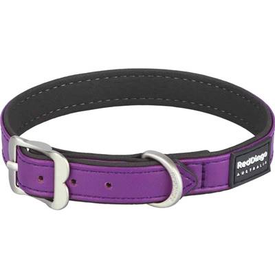 RED DINGO Dog collier Elegant cuir vegan Purple S 15mm, 30cm