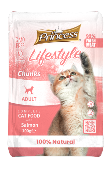 PRINCESSE LIFESTYLE POUCHES CHAT SALMON 100G (SAUMON)