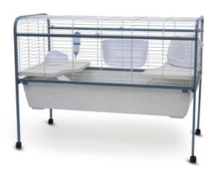 Cage lapin 88cm toute quipe + support  roulettes. 88x53x89cm