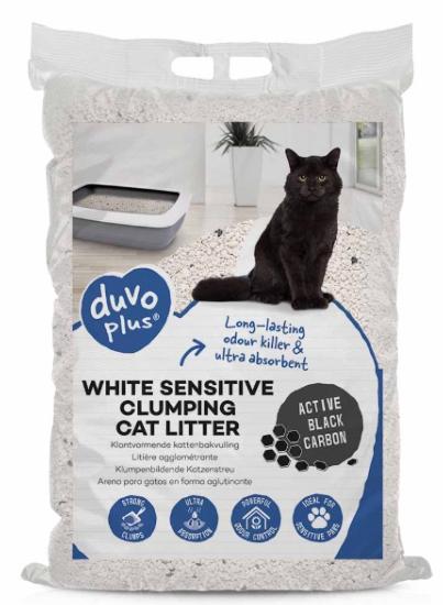 LITIERE COMPACTE AGGLOMERANTE PREMIUM BLANCHE + CHARBON ACTIF 12KG