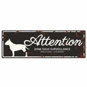 WARNING SIGN BULL TERRIER F noir