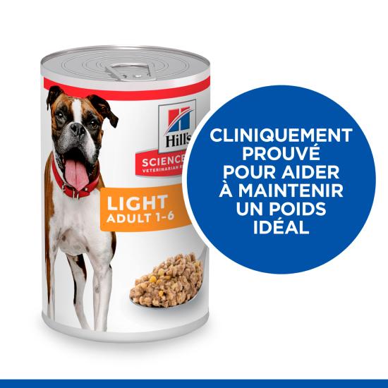 Hill's Science Plan Chien Adult light Poulet Boite 370g