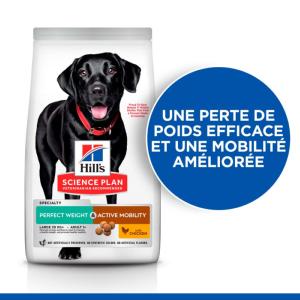 Hill's Science Plan PERFECT WEIGHT & ACTIVE MOBILITY croquettes pour Chien Adulte de Grande Race au Poulet 12kg