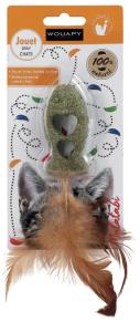 JOUET CHAT POISSON A PLUMES 12x3 CM + CATNIP + MATATABI