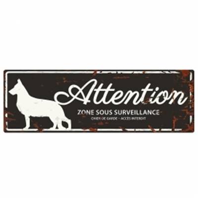 WARNING SIGN GERMAN SHEPHERD F noir