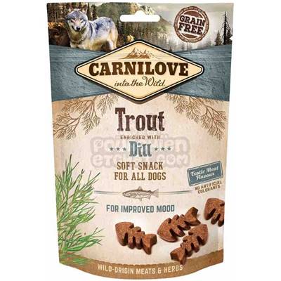 CARNILOVE - SNACK DOG - SEMI MOIST TROUT ENRICHED WITH DILL - 200GR