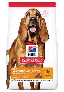 HILL'S SCIENCE PLAN croquettes pour Chien Adulte Mature 7+ Light au Poulet 12kg