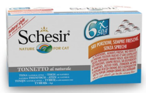 SCHESIR Multipack 6 x 50 g - Chat - dans l'eau de cuisson - Thon