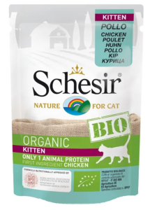 SCHESIR BIO - Sachet fraicheur BIO 85 g - Chaton - Poulet bio