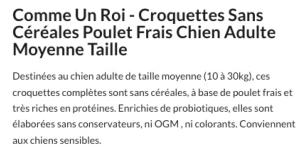 CUR-CROQUETTES SANS CEREALES POULET FRAIS CHIEN ADULTE 11KG