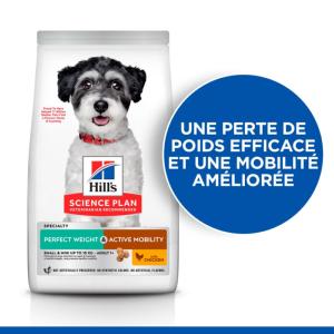 Hill's Science Plan PERFECT WEIGHT & ACTIVE MOBILITY croquettes pour Chien Adulte de PETITE Race au Poulet 1,5kg