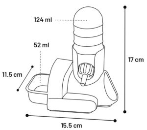 MODULE RONGEUR GOURDE & GAMELLE HAMSTER - 124ML - 15,5X11,5X17CM