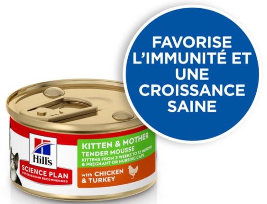 Hill's Science Plan Kitten and Mother Mousse Poulet & Dinde 85g