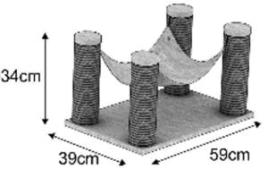 ARBRE A CHAT RENO 59x39x44cm BEIGE