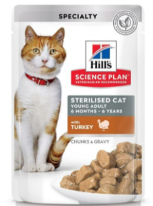 Hill's Science Plan Adult Sterilised Chat multipack 12 sachets repas chat stérilisé poulet Saumon Truite Dinde 85g