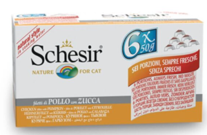 SCHESIR Multipack 6 x 50 g - Chat - dans l'eau de cuisson - Filets de poulet