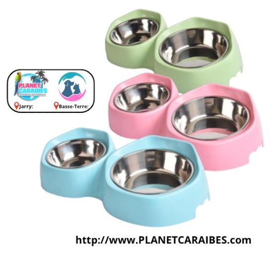 GAMELLE COMBO INOX PLASTIQUE DOUBLE CARDIFF 42x25x11CM