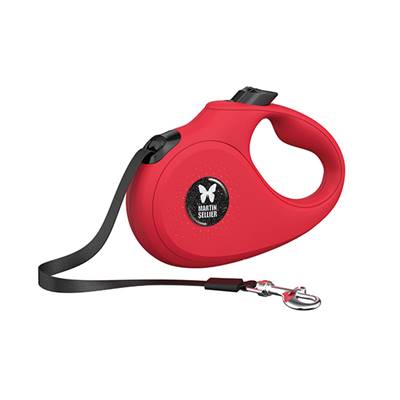 LAISSE ENROULEUR MARTIN SELLIER INSTINCT SANGLE M ROUGE 5M