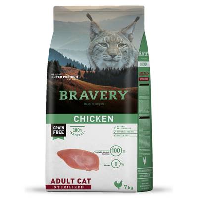 BRAVERY CAT ADULT STERILIZED CHICKEN 7 KG