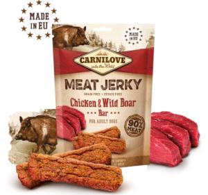 CARNILOVE - DOG TREATS - JERKY CHICKEN WITH WILD BOAR BAR - 100 G