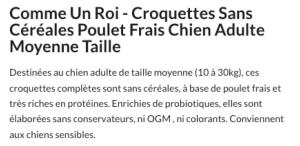 CUR-CROQUETTES SANS CEREALES POULET FRAIS & AGNEAU CHIEN 11KG