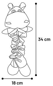 JOUET CHIOT FILSY HIPPOPOTAME ROSE 18x11x34CM