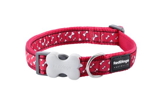 RED DINGO Dog collier Flying Bones Red XS 12mm x 20-32cm