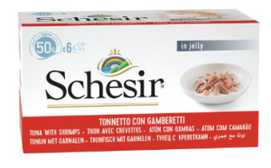 SCHESIR Multipack 6 x 50 g - Chat - en gelée - Thon avec crevettes