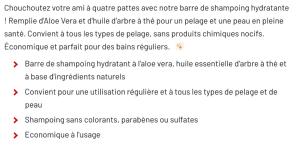 BARRE DE SHAMPOOING NATUREL ALOE VERA 100G