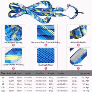 HARNAIS "THE BEAST" - REFLECHISSANT XL - (poitrine 56-76 cm)