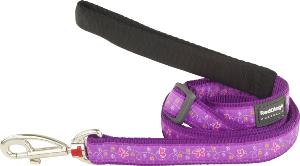 RED DINGO Dog laisse Design Butterfly Purple M 20mm x 1.8m