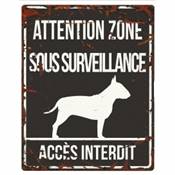 WARNING SIGN SQUARE BULL TERRIER F noir