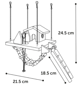 MAISON RONGEUR JOUET PONT SUSPENDU BRUN - 21,5X21,5X22,5CM