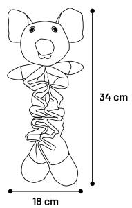 JOUET CHIOT FOLSY SOURIS GRIS/OCRE 18x10x34CM