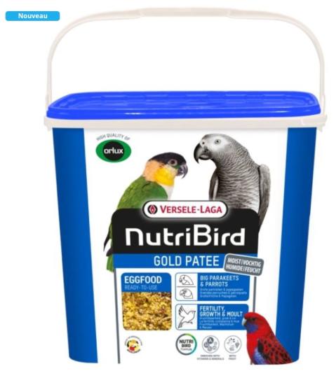 NUTRIBIRD GOLD PATEE GDES PERRUCHES & PERROQUETS 5KG
