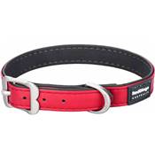 RED DINGO Dog collier Elegant cuir vegan Red L 25mm, 58cm