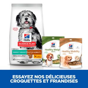 Hill's Science Plan PERFECT WEIGHT & ACTIVE MOBILITY croquettes pour Chien Adulte de Race MOYENNE au Poulet 12kg