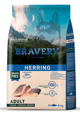 BRAVERY HERRING ADULT LARGE/MEDIUM 4KG 