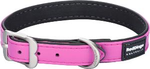 RED DINGO Dog collier Elegant cuir vegan Hot Pink M/L 25mm, 50cm