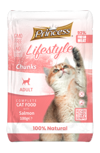 PRINCESSE LIFESTYLE POUCHES CHAT SALMON 100G (SAUMON)