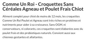 CUR-CROQUETTES SANS CEREALES POULET FRAIS & AGNEAU CHIOT 11KG