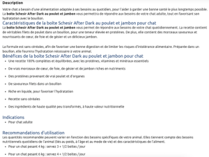 SCHESIR Chat After Dark - Poulet Jambon - 80g