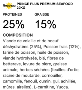 PRINCE PLUS ADULT SPORT POISSON 20KGS