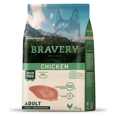 BRAVERY ADULT CHICKEN MED-LARGE BR. 12 KG