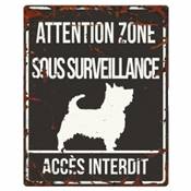 WARNING SIGN SQUARE TERRIER F noir